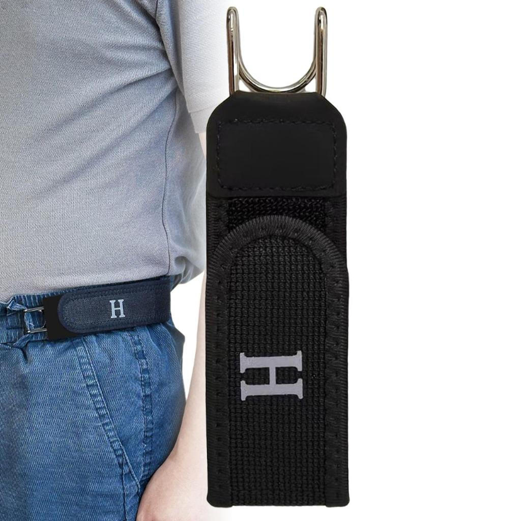 Cinto elástico sem fivela, cintura ajustável, prático para caminhadas diárias.