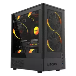 Gabinete Gamer Preto com Vidro Pcyes Kauri Black Vulcan - Gkribv