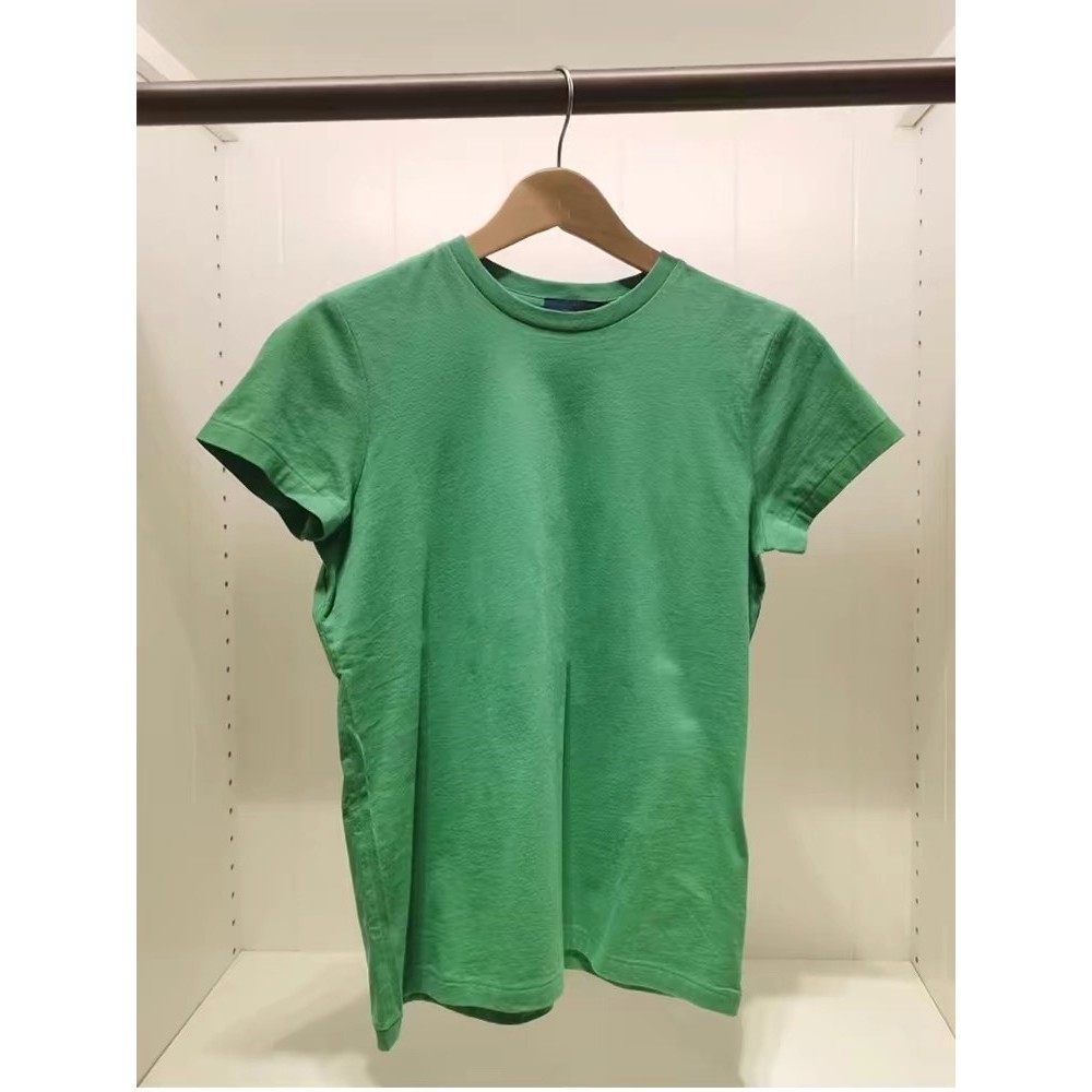 Golpe de produtos Niu X!Popular deste ano fino ajuste mais magro olhar ombro positivo verde camiseta de manga curta topo