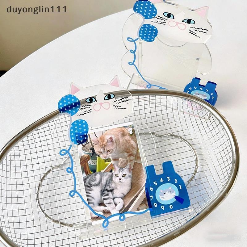 (duyonglin111) 3 Polegada Gatinho Bonito Acrílico Moldura De Foto Pet Imagem Display Titular Decorativo Suporte De Mesa