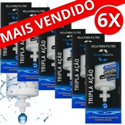 06 Velas Filtro de Barro Tripla Ação Carvão Ativado Alcalina PARA TODOS FILTRO DE BARRO ENV IMEDIATO