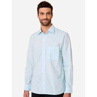 Camisa Dudalina Masculina Comfort Tricoline Lisa Azul Claro em Oferta na Shopee