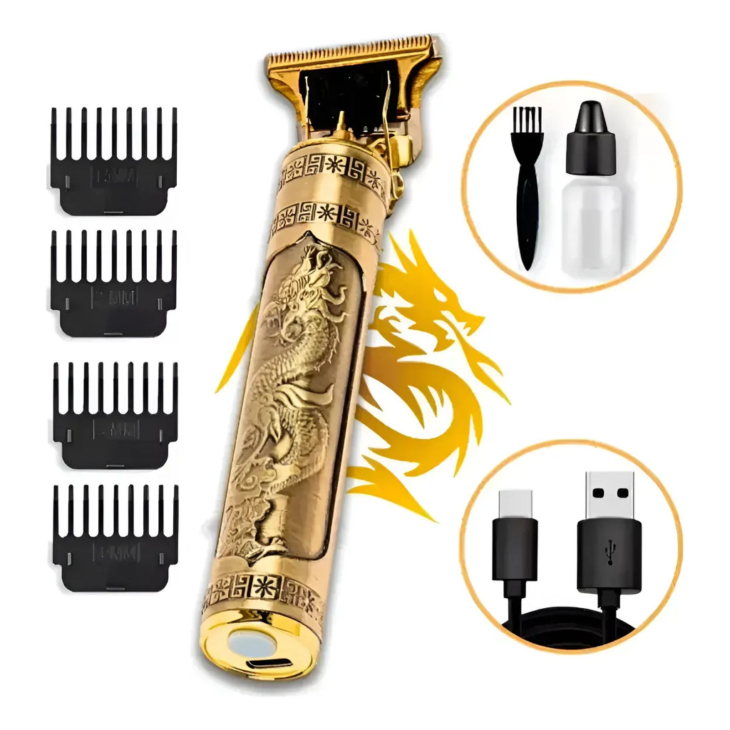 Maquina De Cortar Cabelo Barba Acabamento Dragão