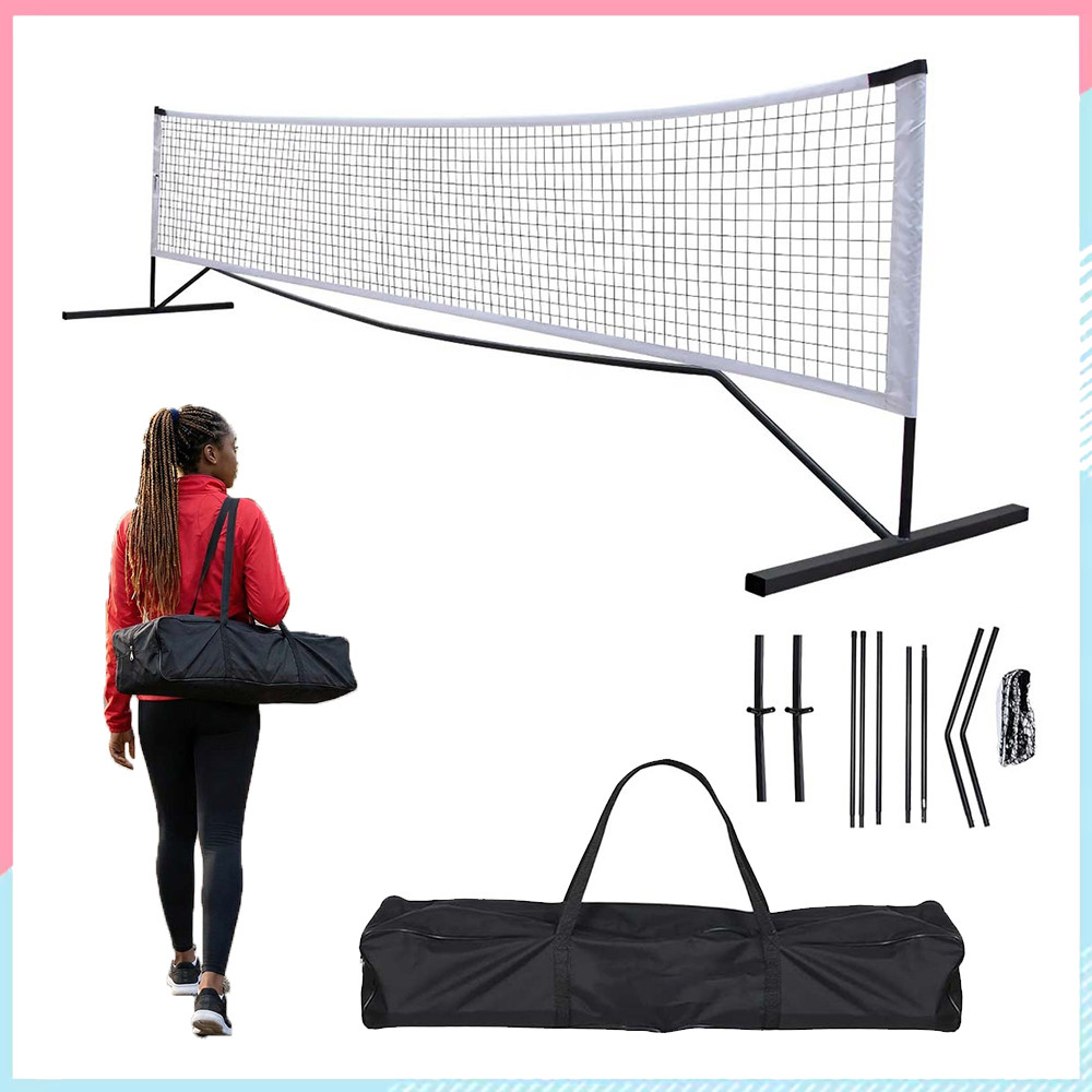 Conjunto de rede portátil Badminton, rede esportiva, bolsa de transporte, para tênis, pickleball,futebol, quadra interna
