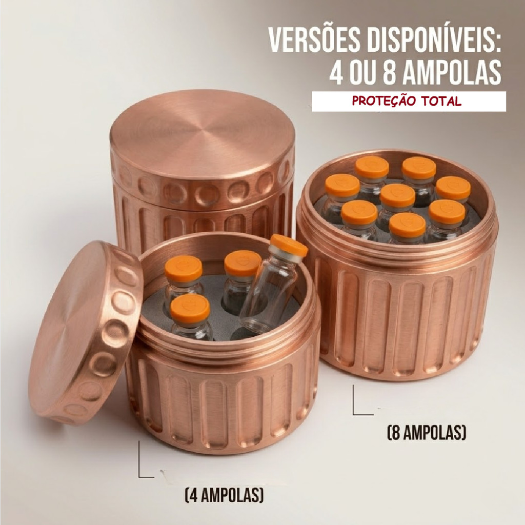 Case Porta Ampola 3ml e 10mlOrganizador Térmico Protetor Kit 4 e 8 Unidades Viagem Estética Diabetes Luxo