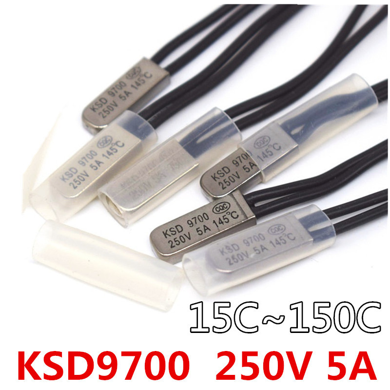 1 unidade KSD9700 250V 5A Interruptor de Temperatura de 15~150 Graus, Disco Bimetálico, Normalmente Fechado, Termostato
