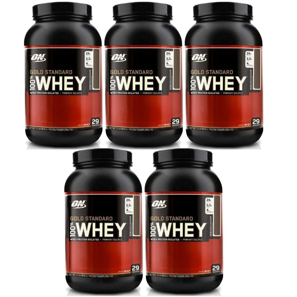 Kit 5X Whey Protein 100% Gold Standard - 909g Baunilha - Optimum Nutrition