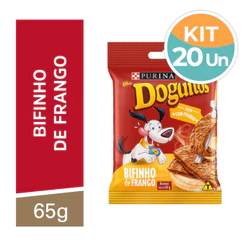 Kit Petisco Doguitos Sabor Frango Cães 20un 65g