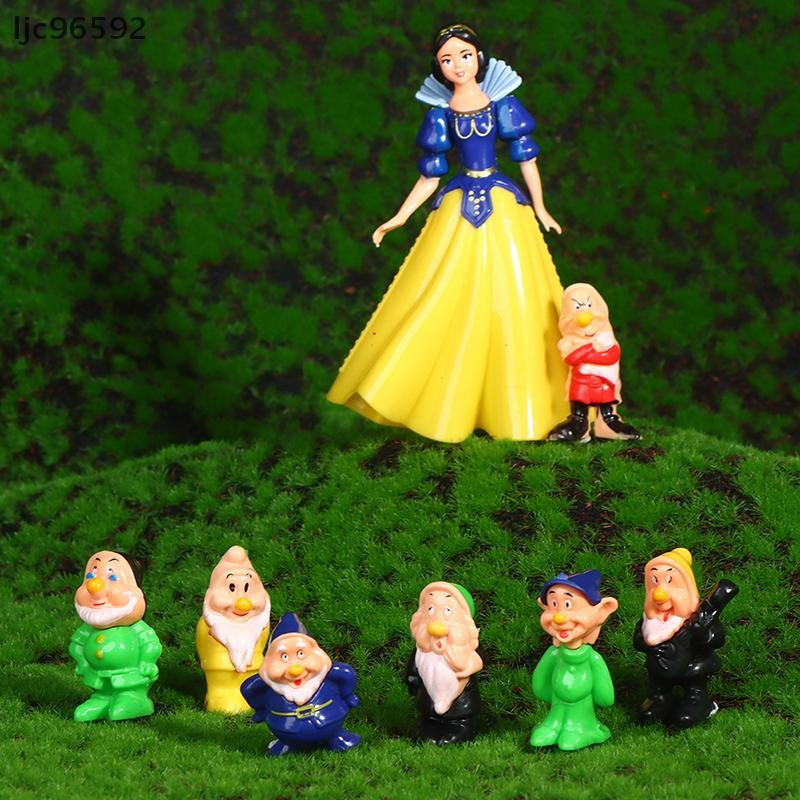 [ljc96592] 8 Unidades/Conjunto Branca De Neve E Os Sete Anões Brinquedos De Bonecos De Ação 6-10 Cm Princesa PVC [BR] — imagem 2 de 2