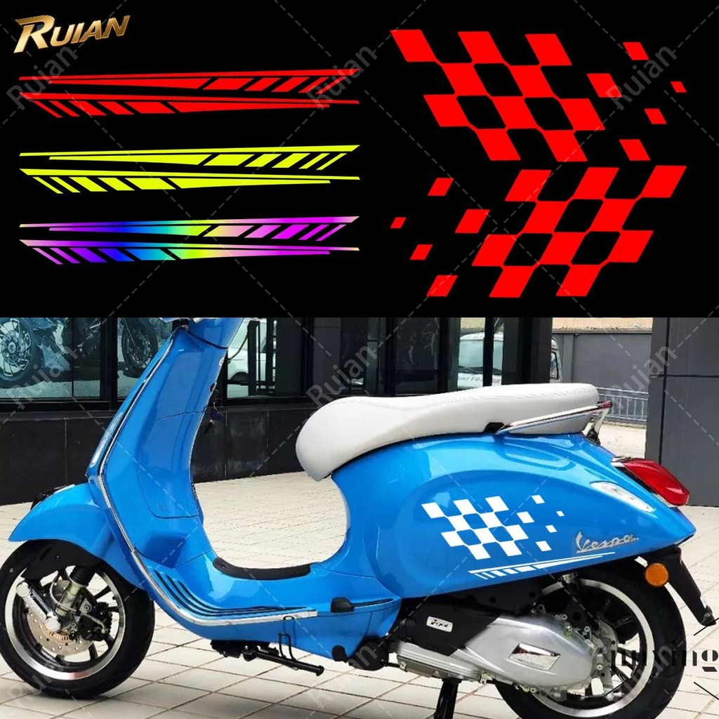 Adesivos Vespa Scooter-Decalque De Vinil Reflexivo Multicolorido Para S 125 Primavera 150 Sprint GTS Super