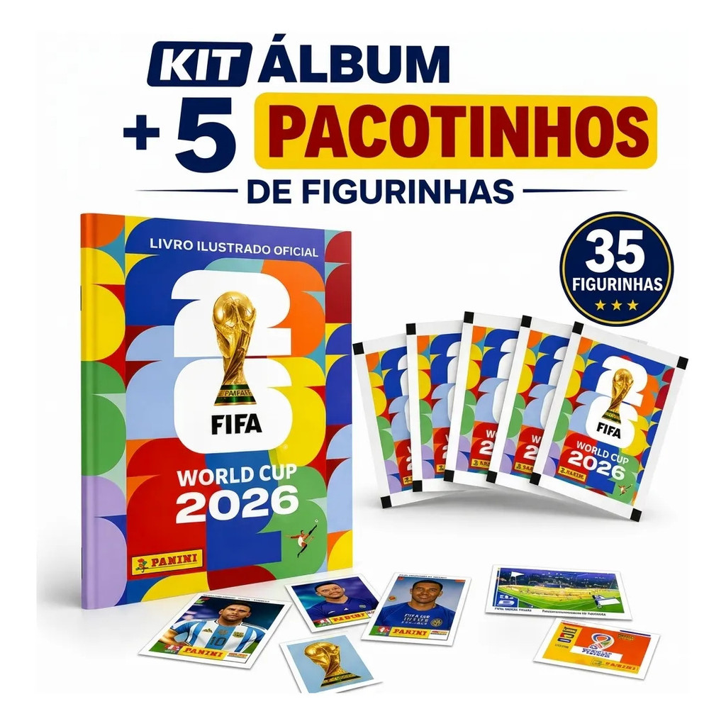Álbum Oficial Copa Do Mundo 2026 Brochura + 35 Figurinhas