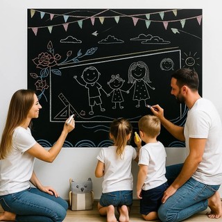 Papel Parede Quadro Branco PVC 2 Metros Adesivo Lousa Marcador Infantil Escritorio Decoracao