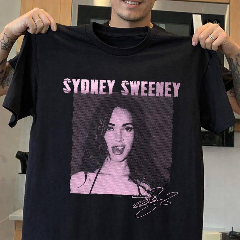 Music.Soul Camiseta Unissex Vintage Sydney Sweeney Estampa 90s Retro Confortável Fofa Atemporal