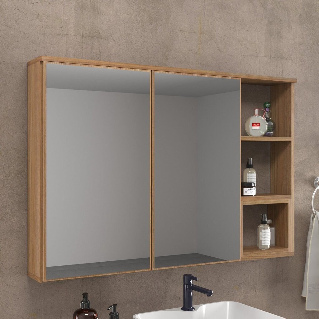 Espelheira para Banheiro 100cm x 67cm Máximus Marrom/Noce Noce