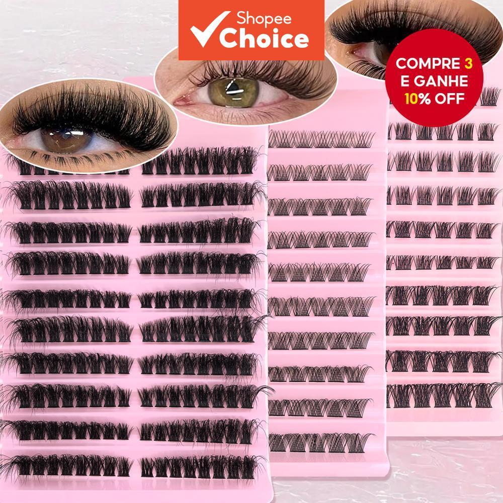  80D Grande Capacidade de Cílios Postiços Segmentados e Fofos