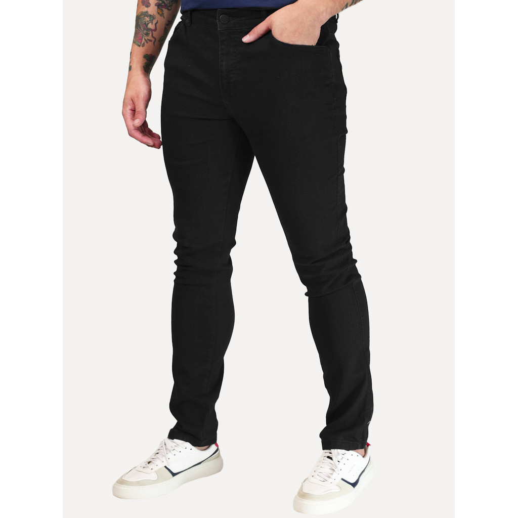 Calça Guess Original Jeans Masculina Skinny Jet Black Tag A996 Preta