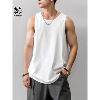 American vibe pesado 240g colete de algodão puro masculino verão ins Street Wear cor sólida esportes sem mangas camiseta