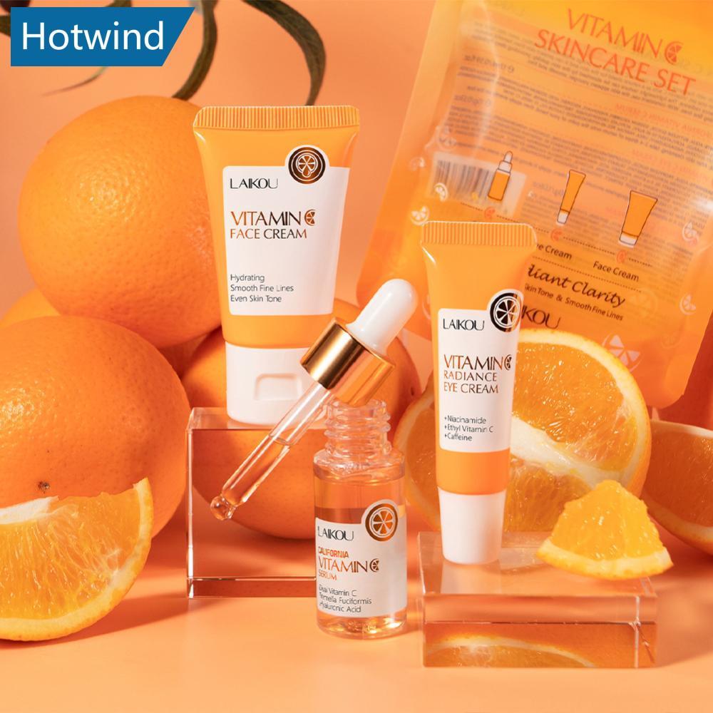HW 3 Pçs/set Vitamina C 24K Caracol Dourado Essência Conjuntos De Cuidados Com A Pele Creme Facial Soro Para Os Olhos Hi