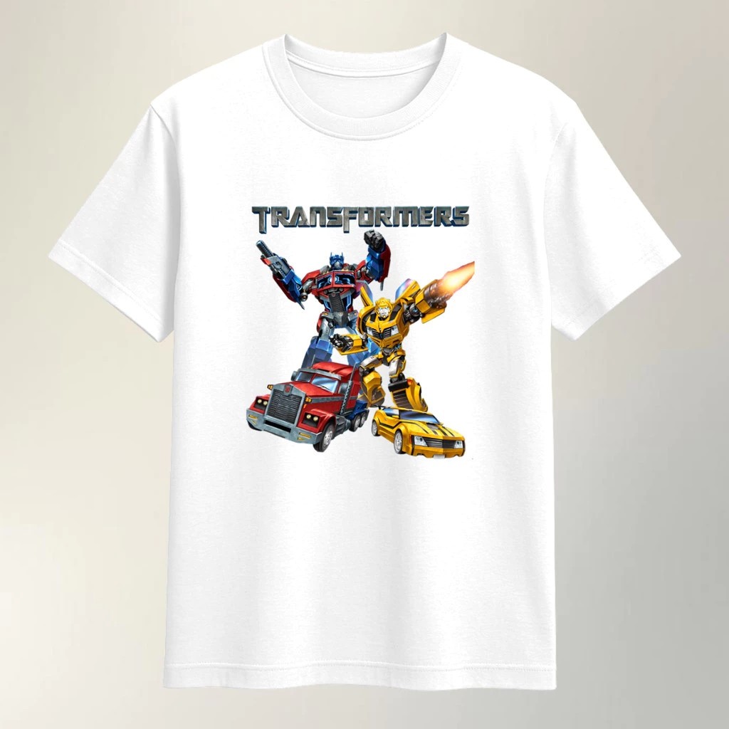 Camiseta Infantil Estampada Trasnformers Divertida Menino Menina 100% Algodão Confortável Dia a Dia Estilosa Escolar
