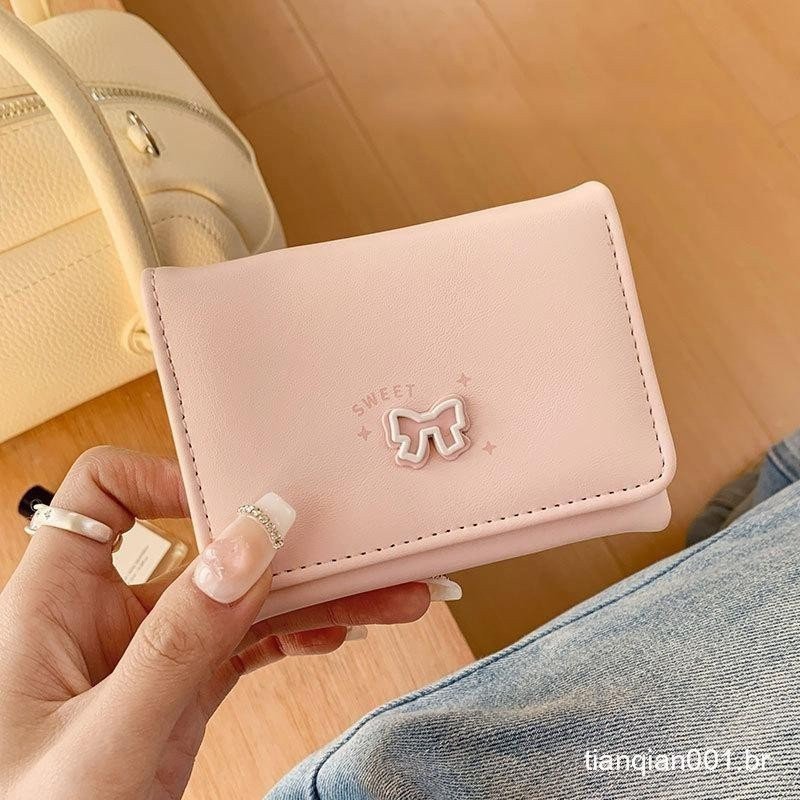 [largeloohg] Moda E Casual Coreano Arco Carteira Curta Feminina Mudança Cartão Bolsa