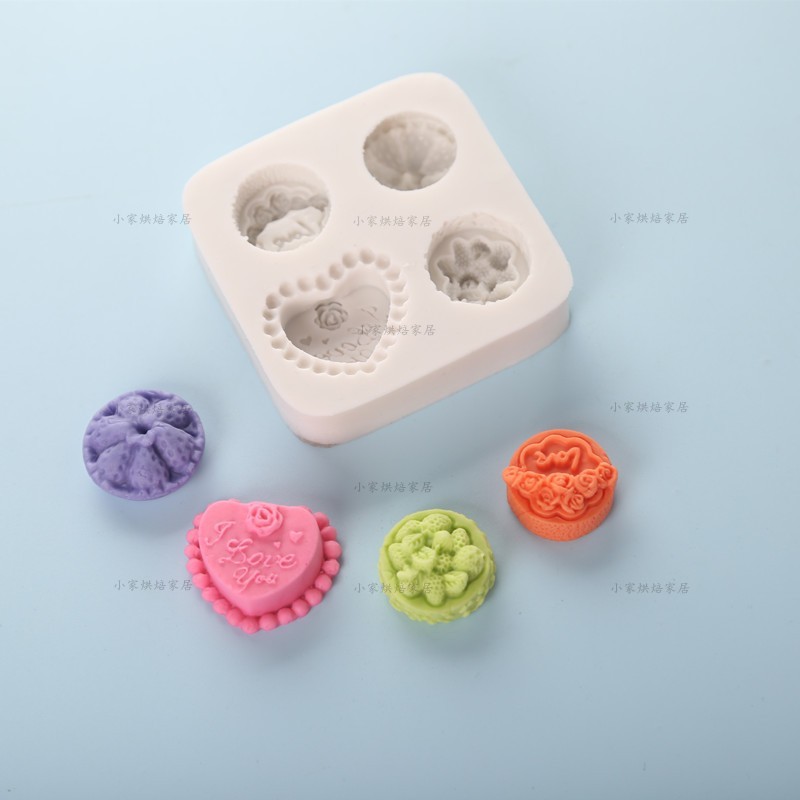 Novo tridimensional Mini forma de bolo Silicone Chocolate Fondant pudim molde cozimento decoração gesso vela molde