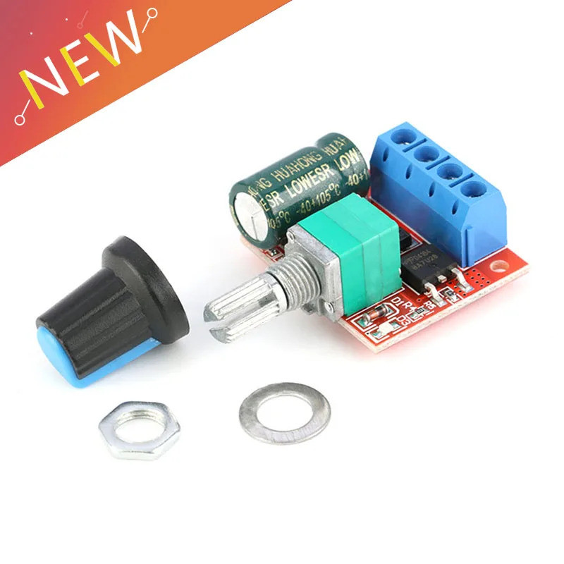 Mini Módulo Controlador De Velocidade Do Motor PWM DC-5V-28V 5A 90W Controle Regulador Ajustar Interruptor Da Placa 24V