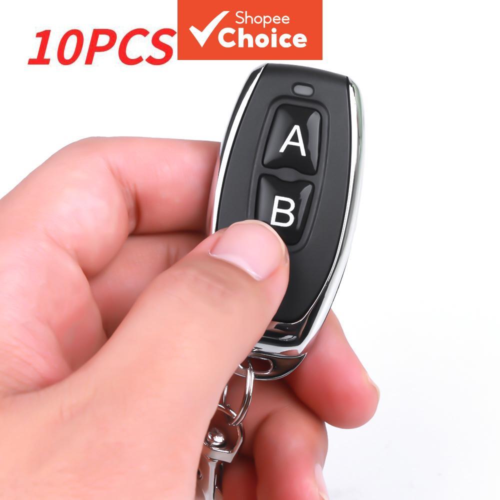 Auto 2 10pcs 433MHZ Código De Canal Controle Remoto Aprendizagem Elétrica Abridor De Porta De Garagem Com Chaveiro