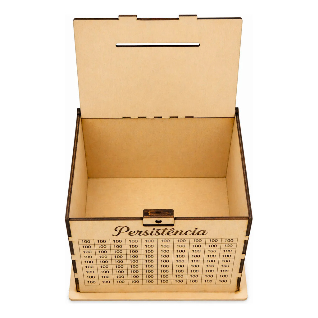 Big Cofre 100 Mil Mdf | Caixa Grande Para Guardar Dinheiro cem mil — imagem 2 de 2