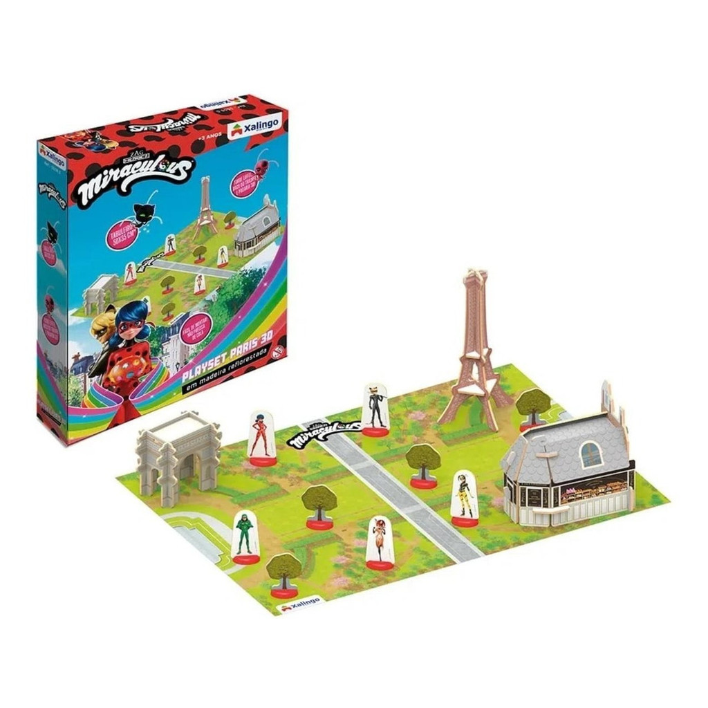 Playset 3d Paris Miraculous Ladybug Fácil De Montar Xalingo
