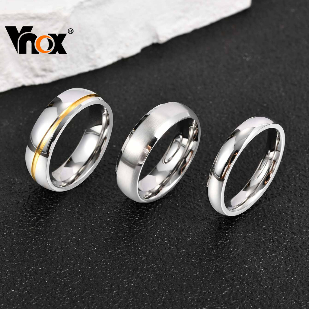 Vnox Atacado Anel Masculino De Aço Inoxidável Liso Durável Conforto Ajuste Venda Direta Da Fábrica Jóias Prata De Casame
