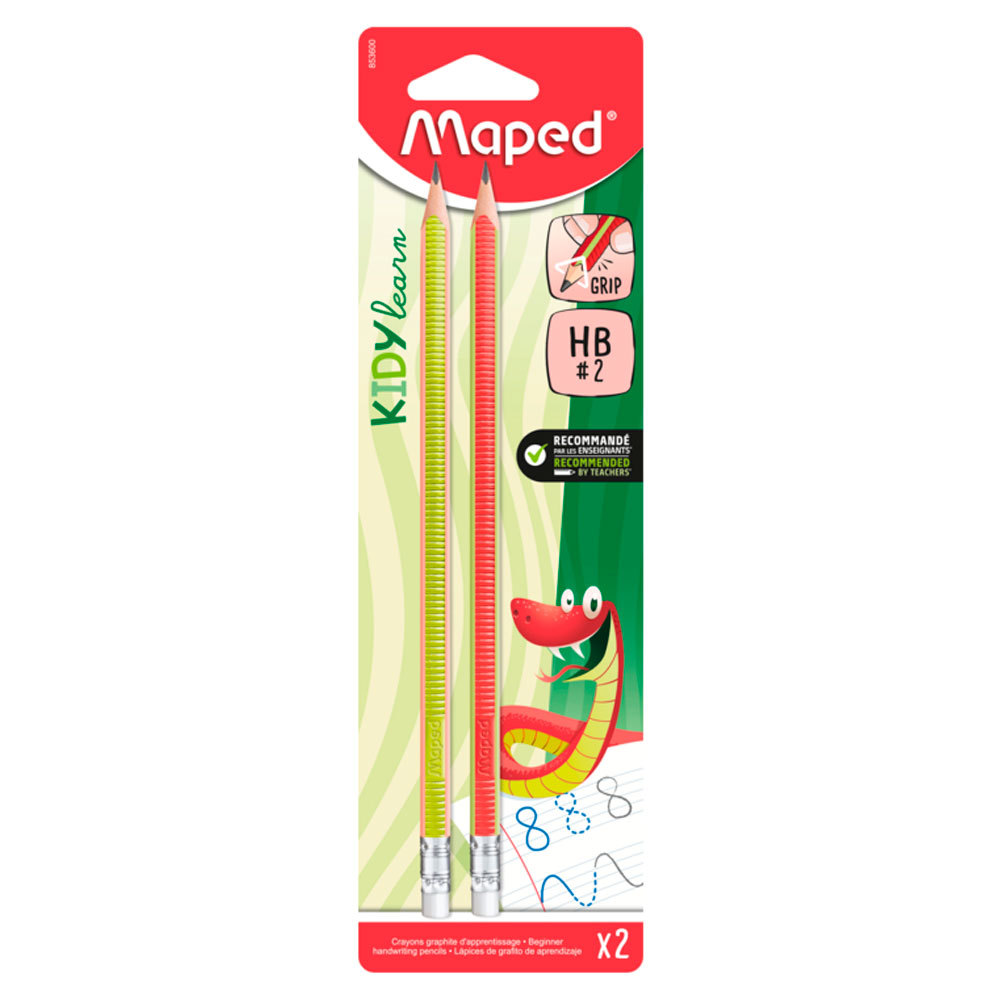 Lápis preto Nr.2 com borracha Kidy Learn Grip 2 unid 853600 Maped
