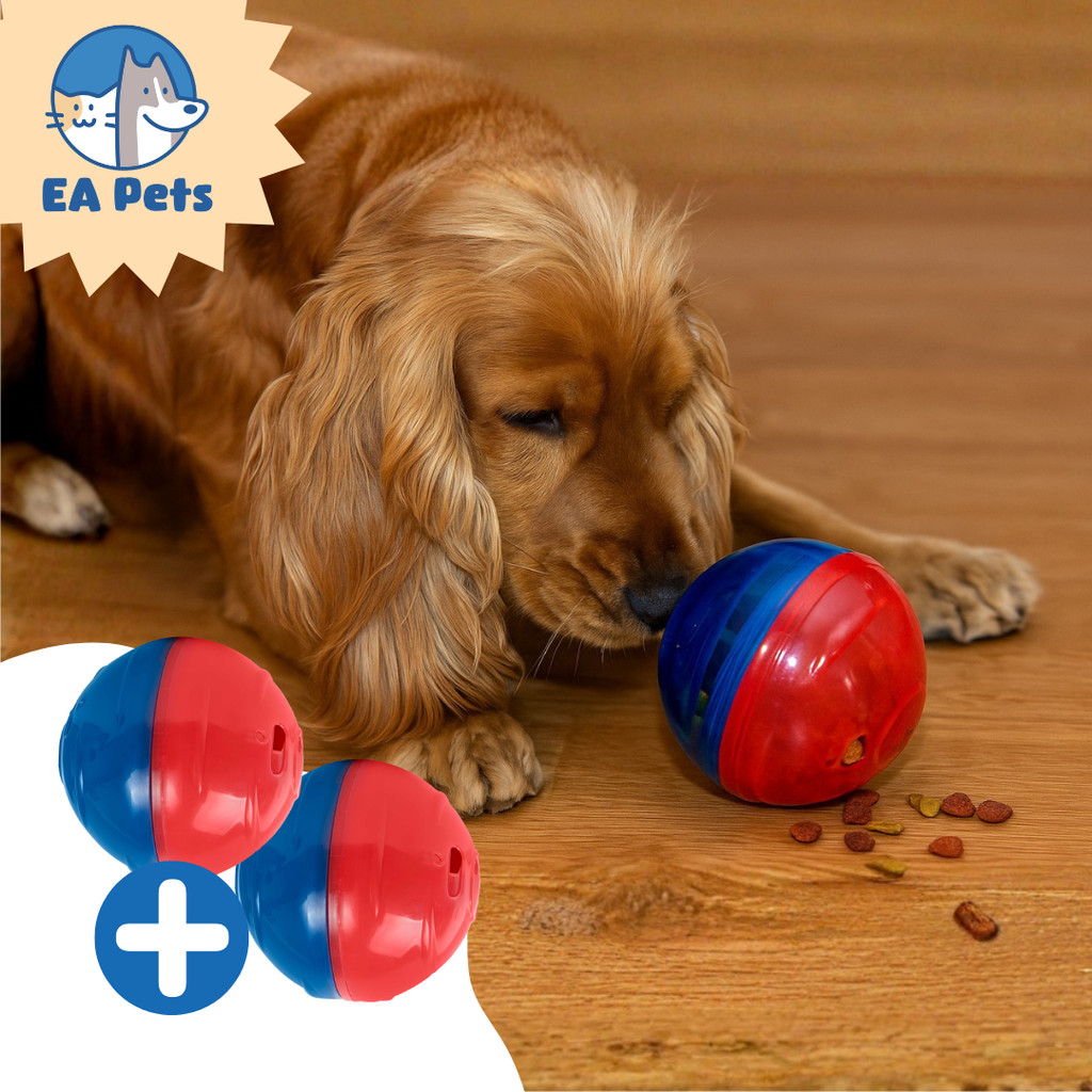 Kit 2 Brinquedo Comedouro Da Pet Games Pet Ball Para Cão Porta Ração E Petiscos Cachorro Intuitivo