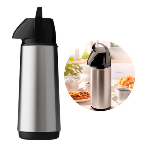 Garrafa Térmica Bule Invicta 1 Litro Inox Frio Quente Slim P Preto Inox
