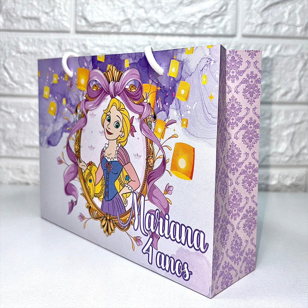 PEGUE E MONTE - Sacolinha Surpresa Personalizada RAPUNZEL ENROLADOS - Lembrancinha para festa