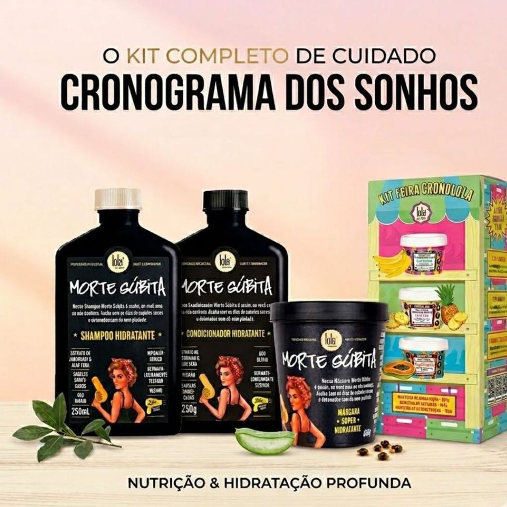 Kit Lola Morte Súbita Shampoo Condicionador Máscara + Be(M)Dita Ghee 6 Produtos