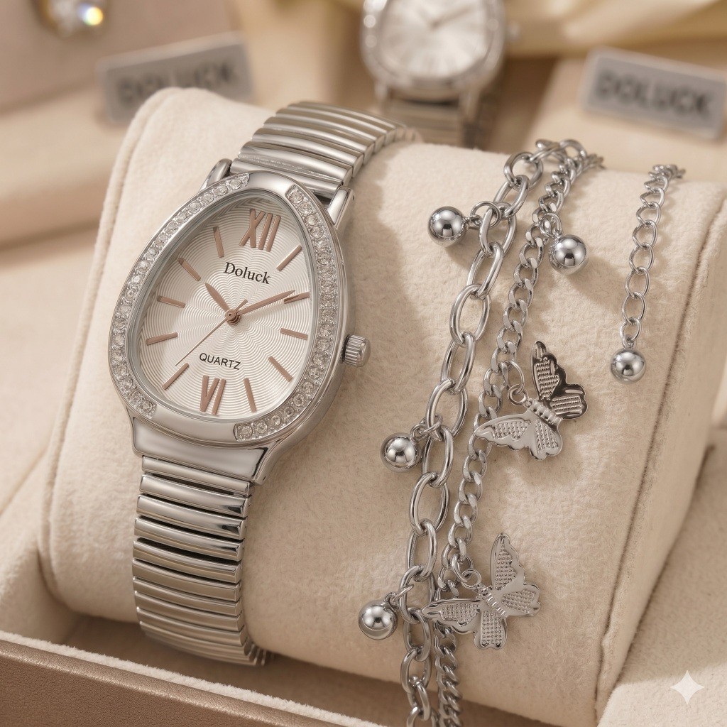 Relógio Feminino Serpente Cravejado c/ Pulseira Feminina Relógio Cobra Pulseira Flexível strass Luxo