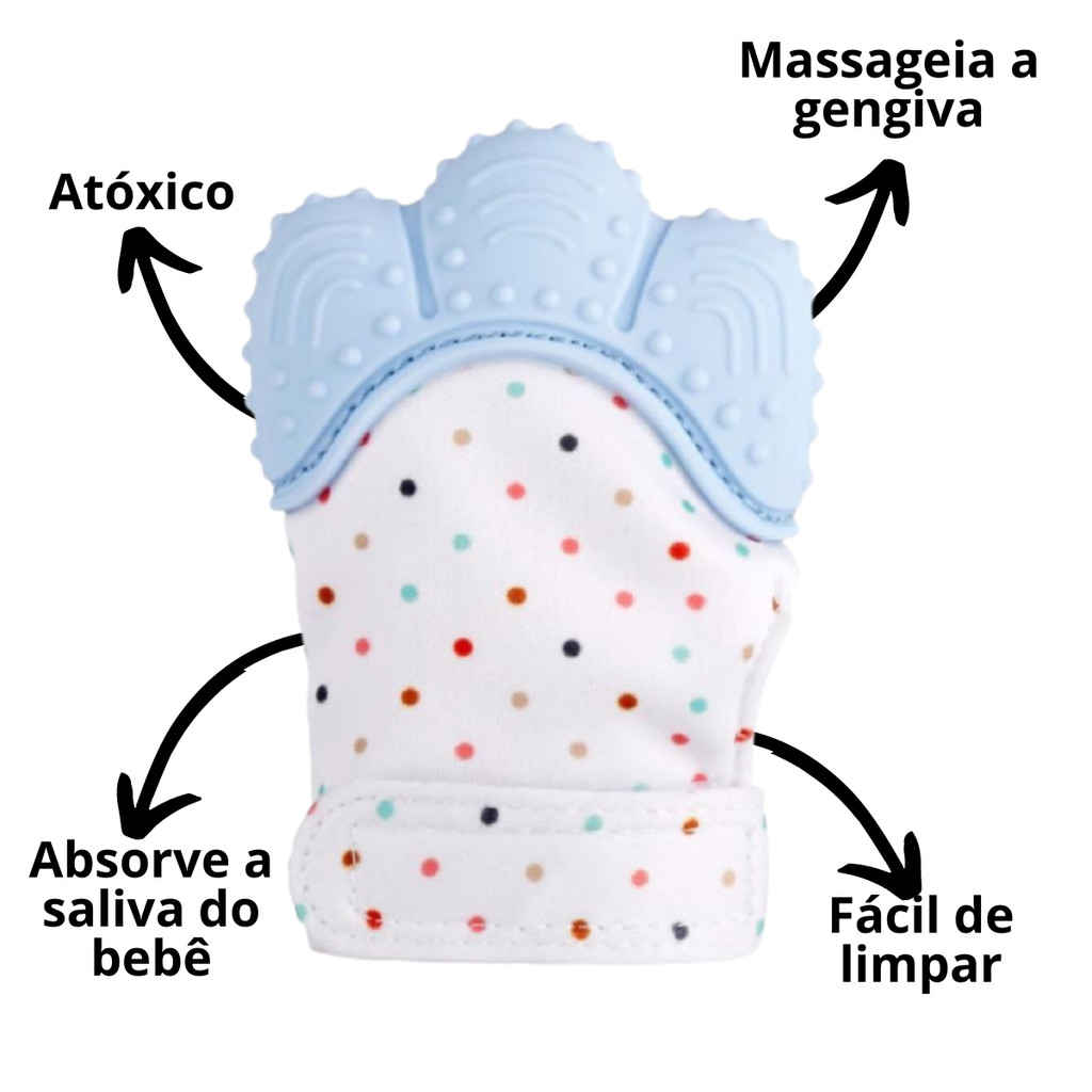 KIT COM 1 OU 2 UND DE LUVA MORDEDOR MASSAGEADOR ESCOVA COÇA GENGIVA DENTE BEBE em Oferta na Shopee