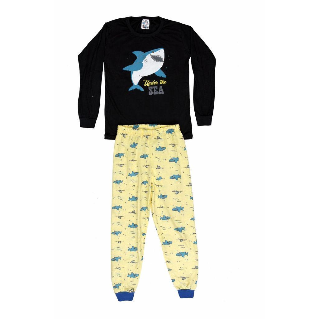 kit 2 conjuntos de Pijamas Menino Infantil Inverno 2 Blusas + 2 Calças Tamanho 1 ao 8 anos