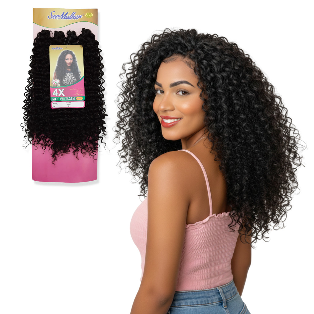Cabelo Orgânico Cacheado Ritmo Pacotão 340 Gr Crochet Braid 50 cm  | Ser Mulher