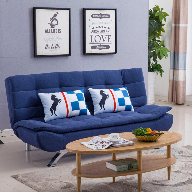 Sofá-cama moderno e minimalista de linho, multifuncional, para salas de estar pequenas, sofá-cama dobrável de látex.