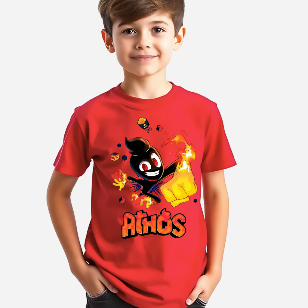 Camiseta Athos Infantil Youtuber Craft Jogo Game Juvenil Criança Show Rapone Haas 6235