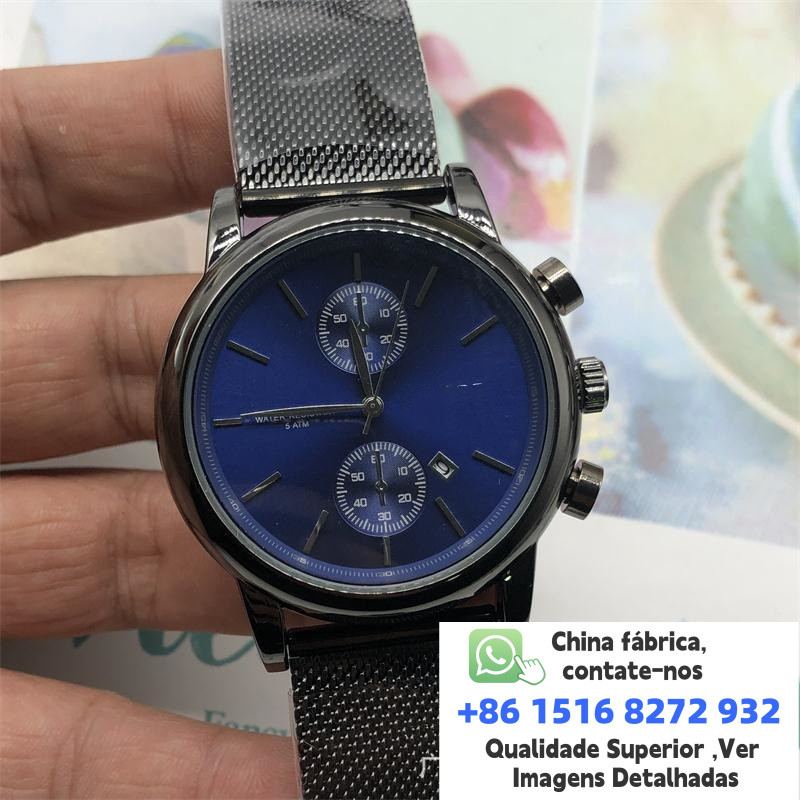 Novo estilo de comércio exterior seis mãos totalmente-função quartzo cronógrafo negócios cronógrafo OS elegante relógio 