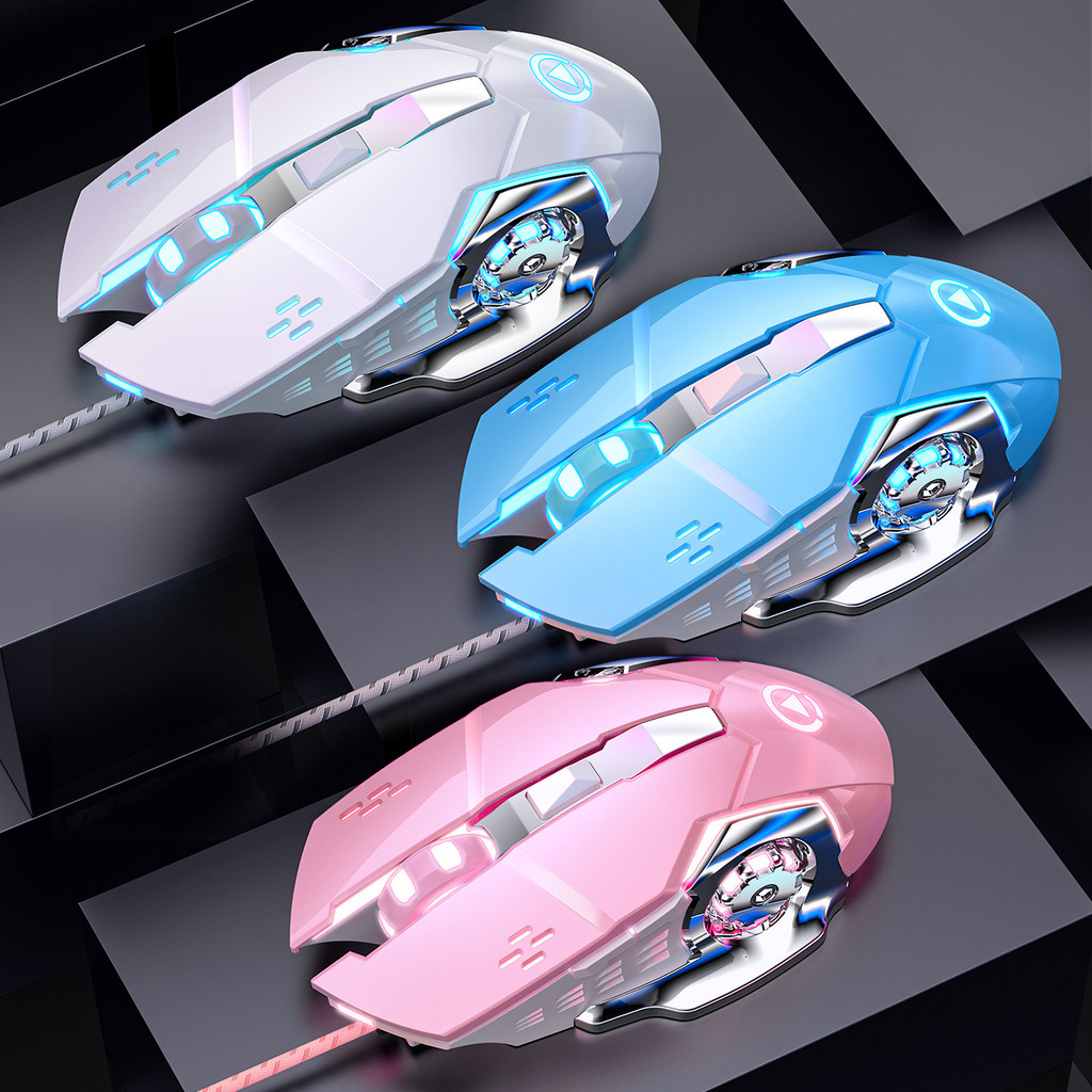 Mouse Mecânico Gamer USB com Fio Silver Eagle G15, Silencioso e Suave, Acessórios para Computador FELB