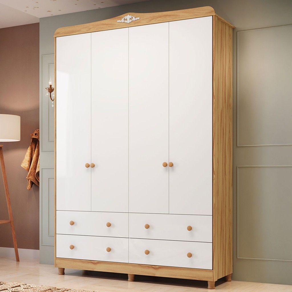 Guarda-Roupa Infantil Elô 4 Portas 4 Gavetas 100% MDF - Móveis Peroba