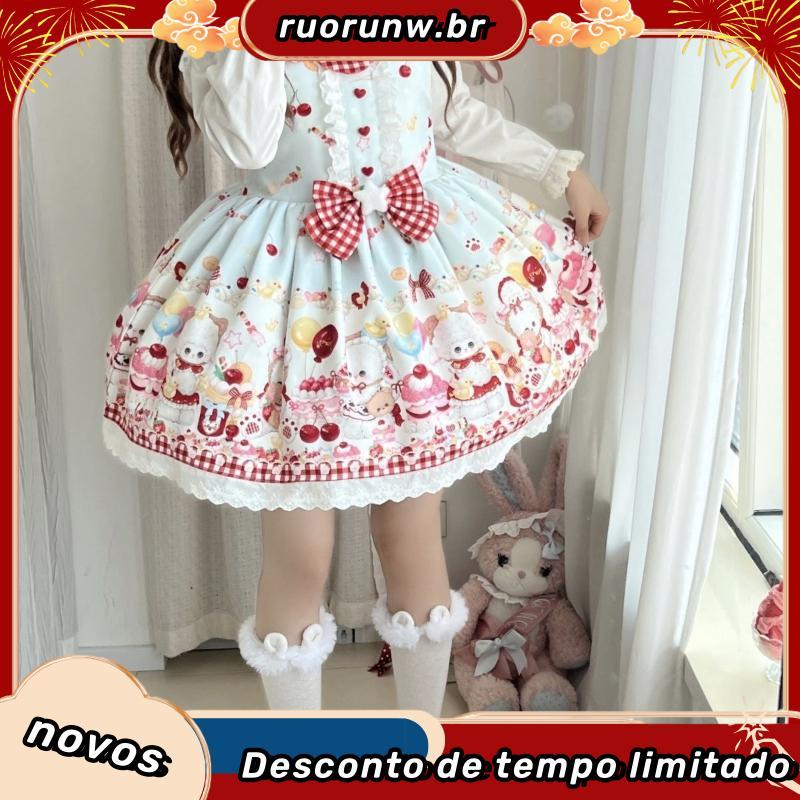 [Ba Chess Bear] 2024 Saia lolita estilo completo Original autêntica jsk Strap lolita Daily All-Match estilo primavera