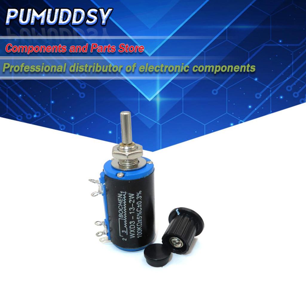 1PCS Potenciômetro WXD3-13 2W + 1 botão 100 200 220 470 680 1K 2.2K 3.3K 4.7K 5.6K 6.8K 10K 22K 33K 47K 100K Ohm WXD3-13