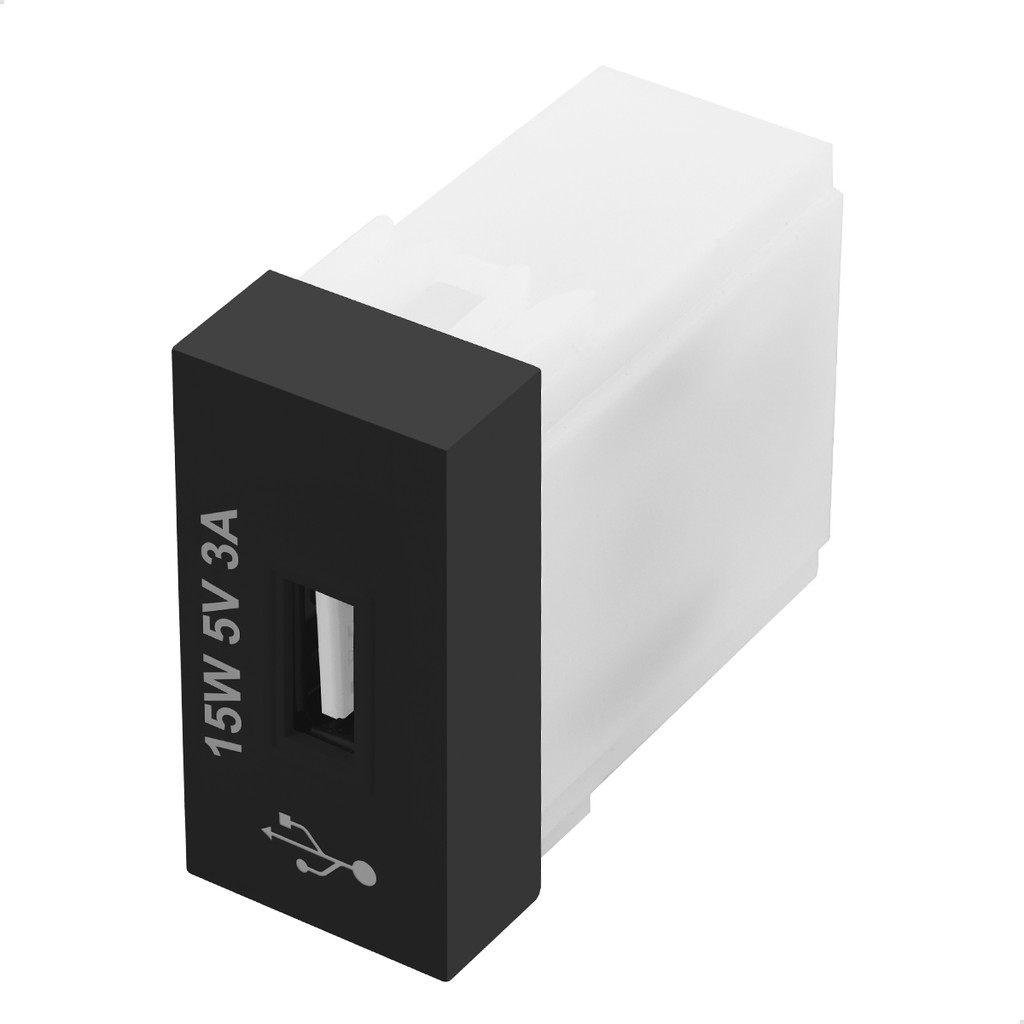 Módulo Tomada USB 15W 5V 3A Bivolt Fame Shaper Preto Padrão NBR Original Com Placa