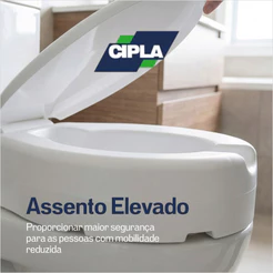 Adaptador de Assento Sanitário Elevado Pós Operatório Tampa de Vaso Para Idoso 13cm Tampa Sanitária