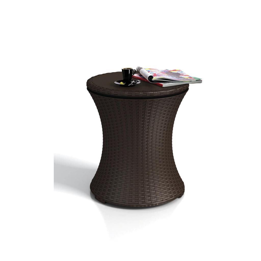 MESA BISTRÔ COM COOLER INTEGRADO KETER COOL BAR RATTAN MARROM