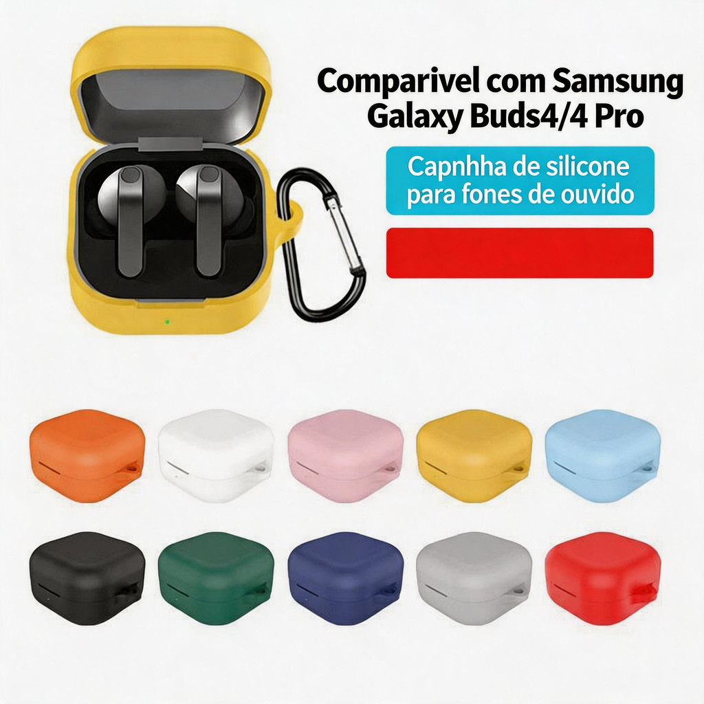 Capa Case Silicone para Fone Samsung Galaxy Buds 4 / Buds 4 Pro | Anti Impacto c